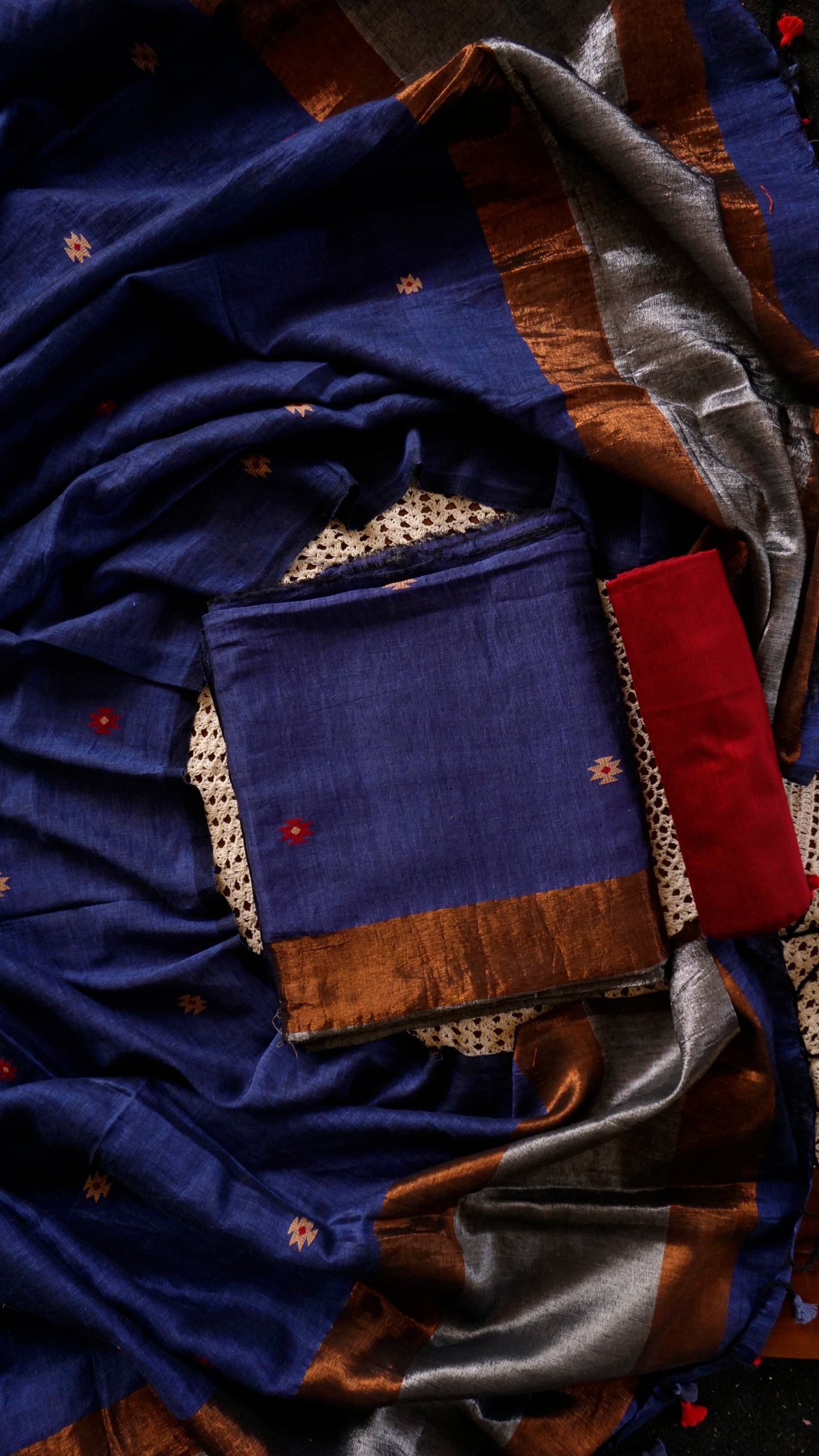 Linen Jamdani Unstitched Salwar Set, [GUD303]