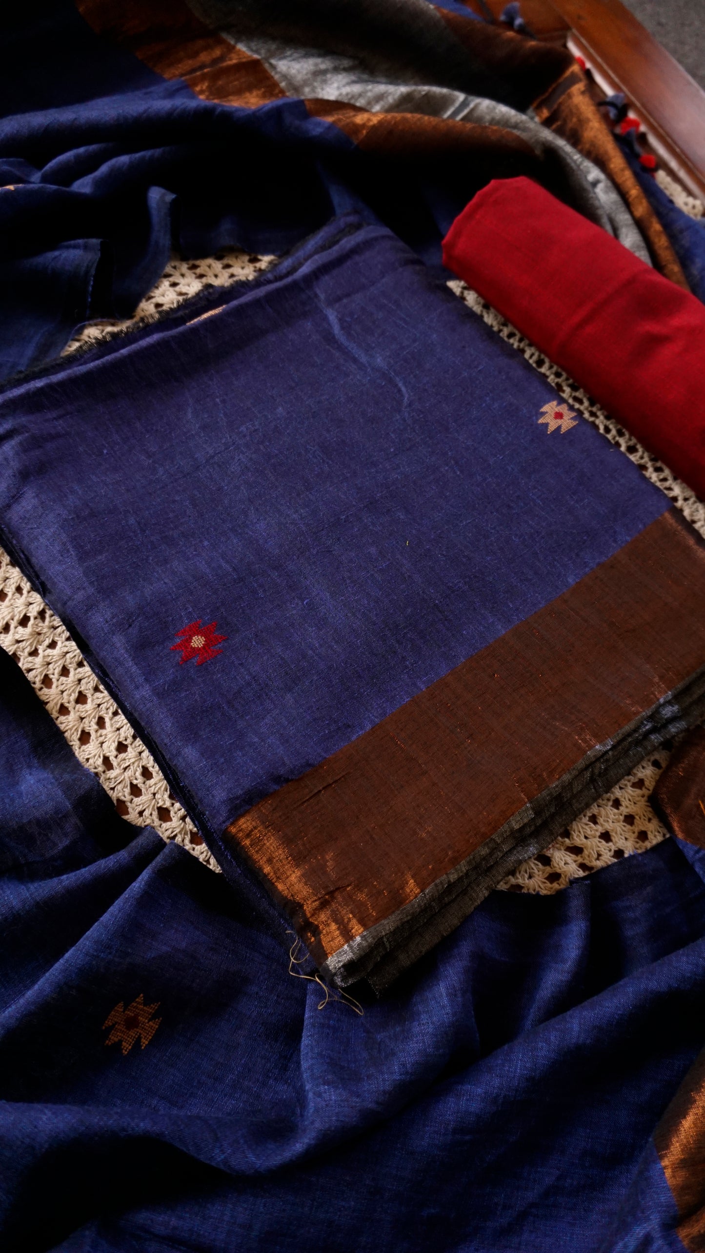 Linen Jamdani Unstitched Salwar Set, [GUD303]