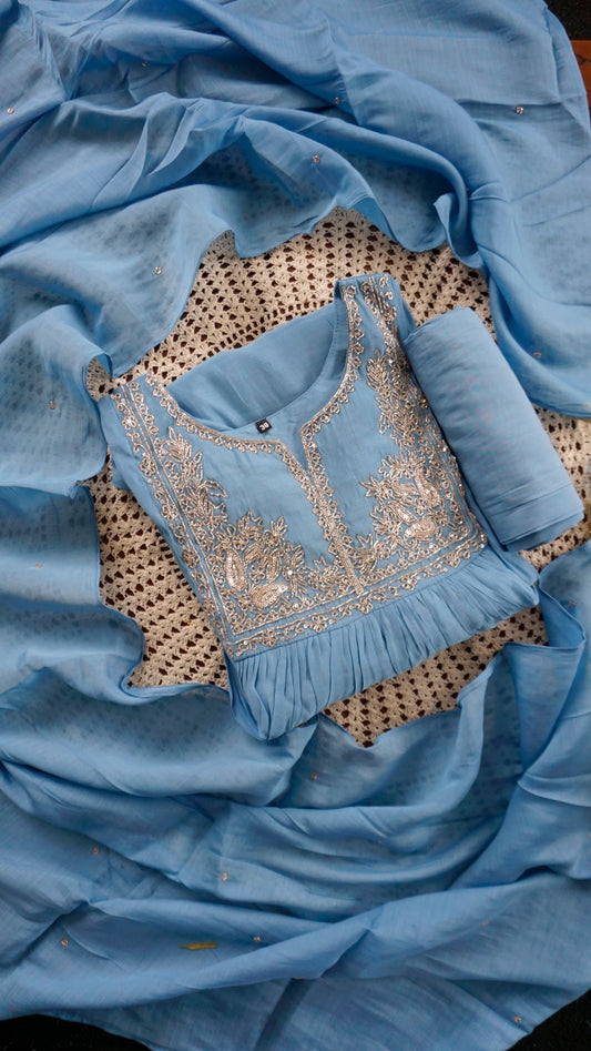 Elegant Mul Chanderi Palazzo Set [GUF14]