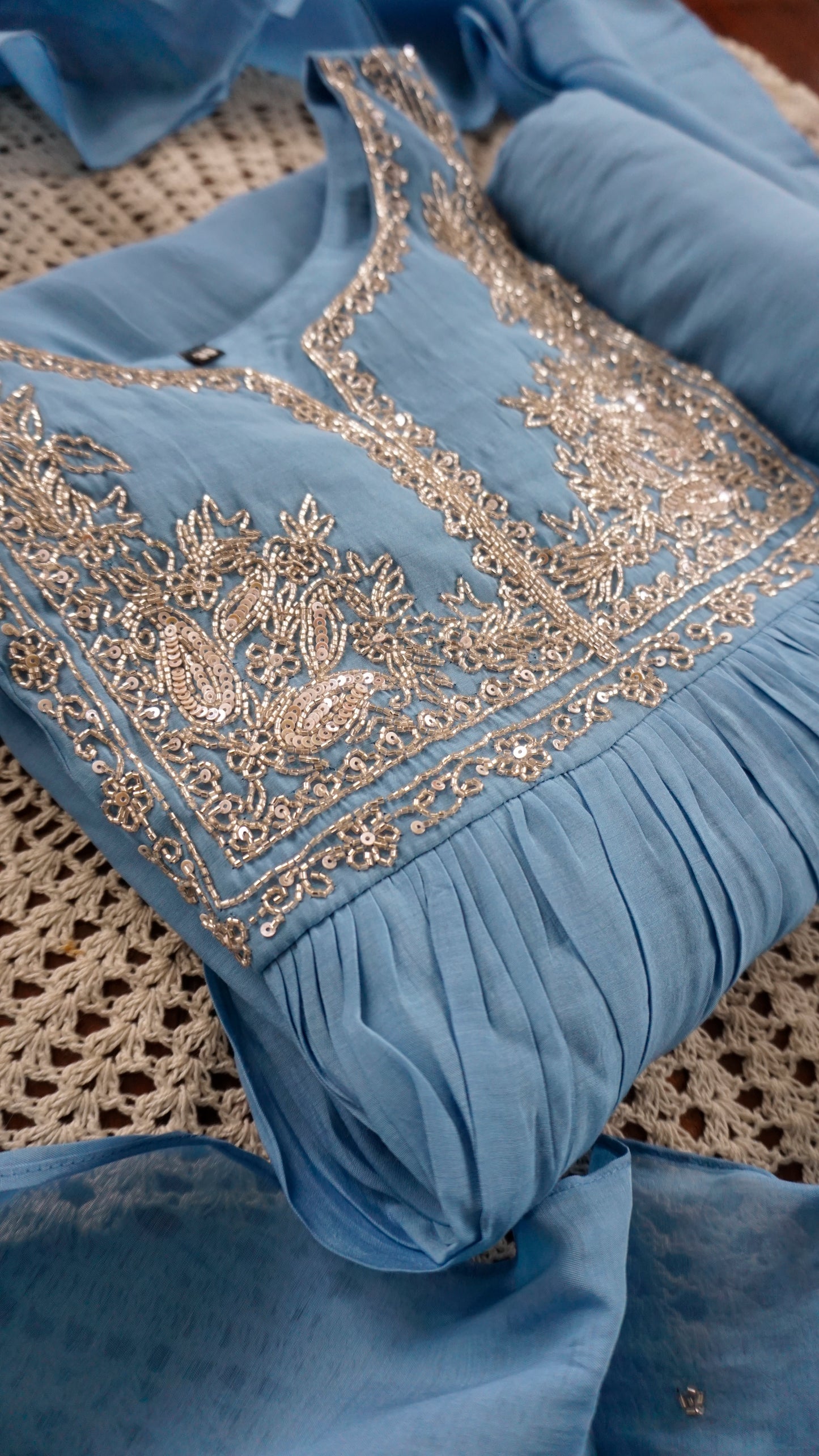 Elegant Mul Chanderi Palazzo Set [GUF14]