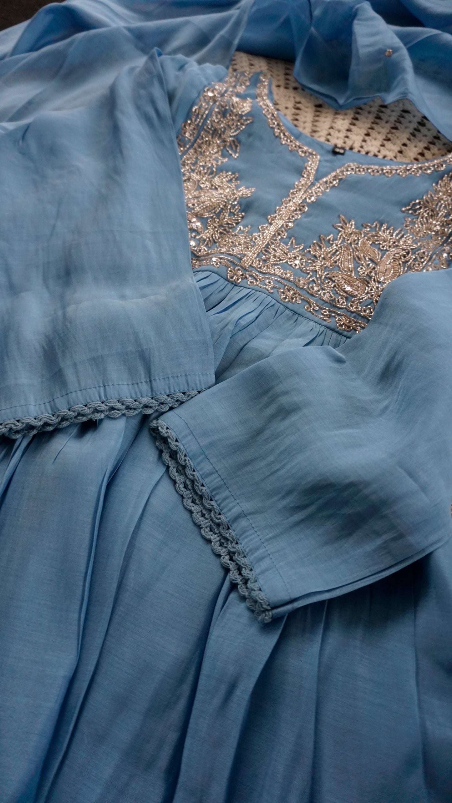 Elegant Mul Chanderi Palazzo Set [GUF14]