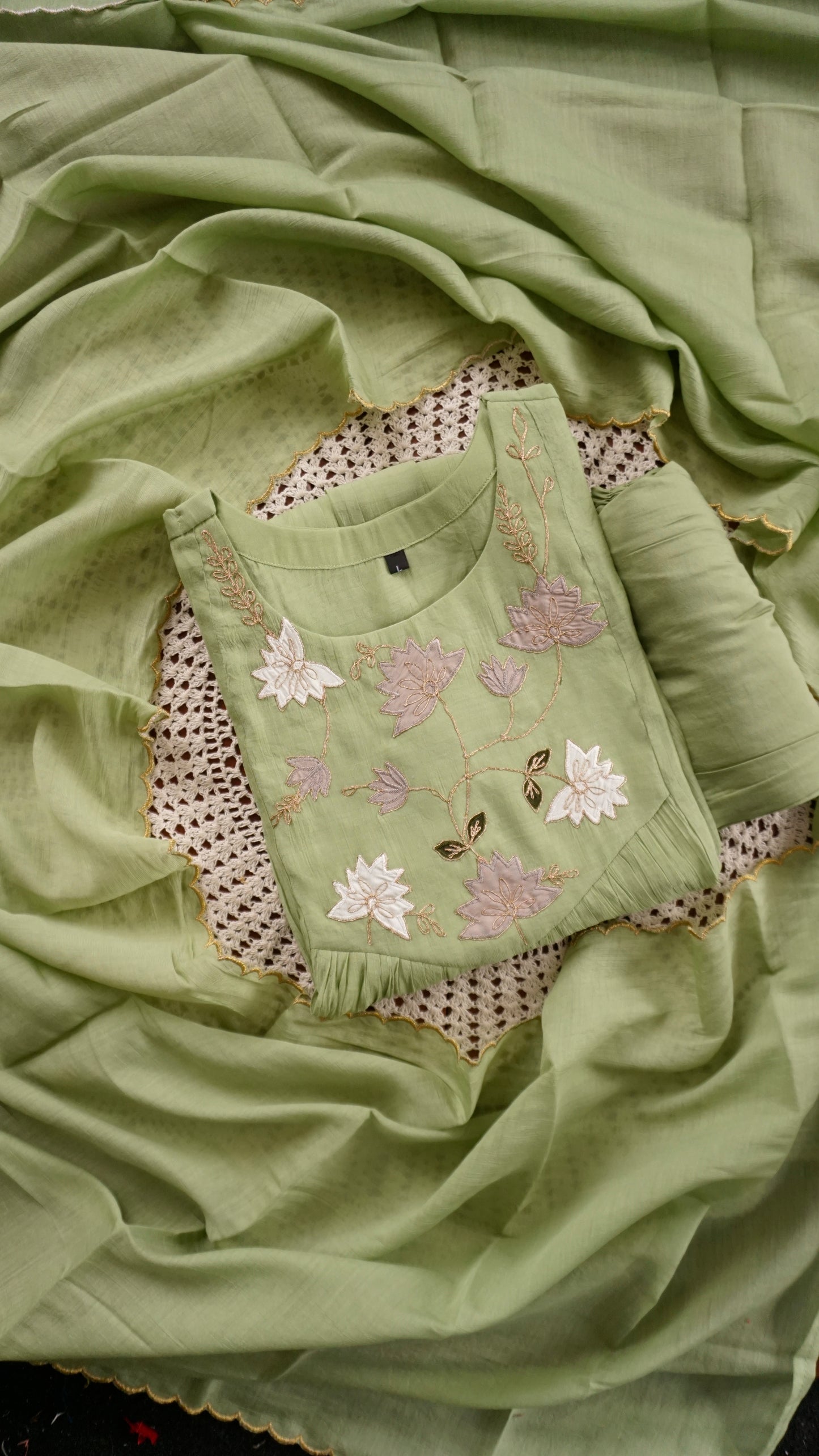 Elegant Mul Chanderi Palazzo Set  [GUF3]