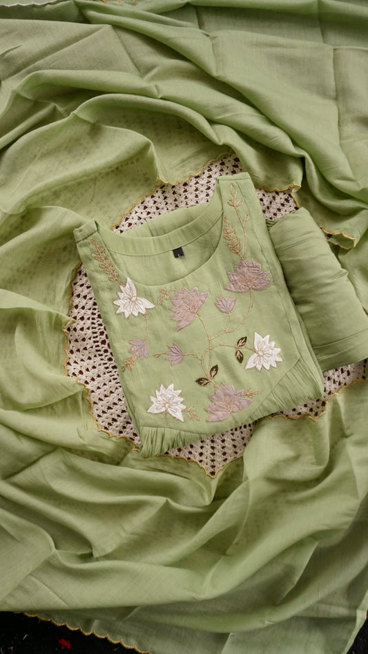 Elegant Mul Chanderi Palazzo Set  [GUF3]