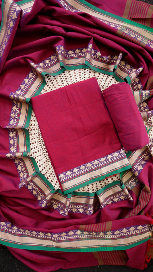 Elegant Narayanpet Cotton Unstitched Salwar Set [GUF123]