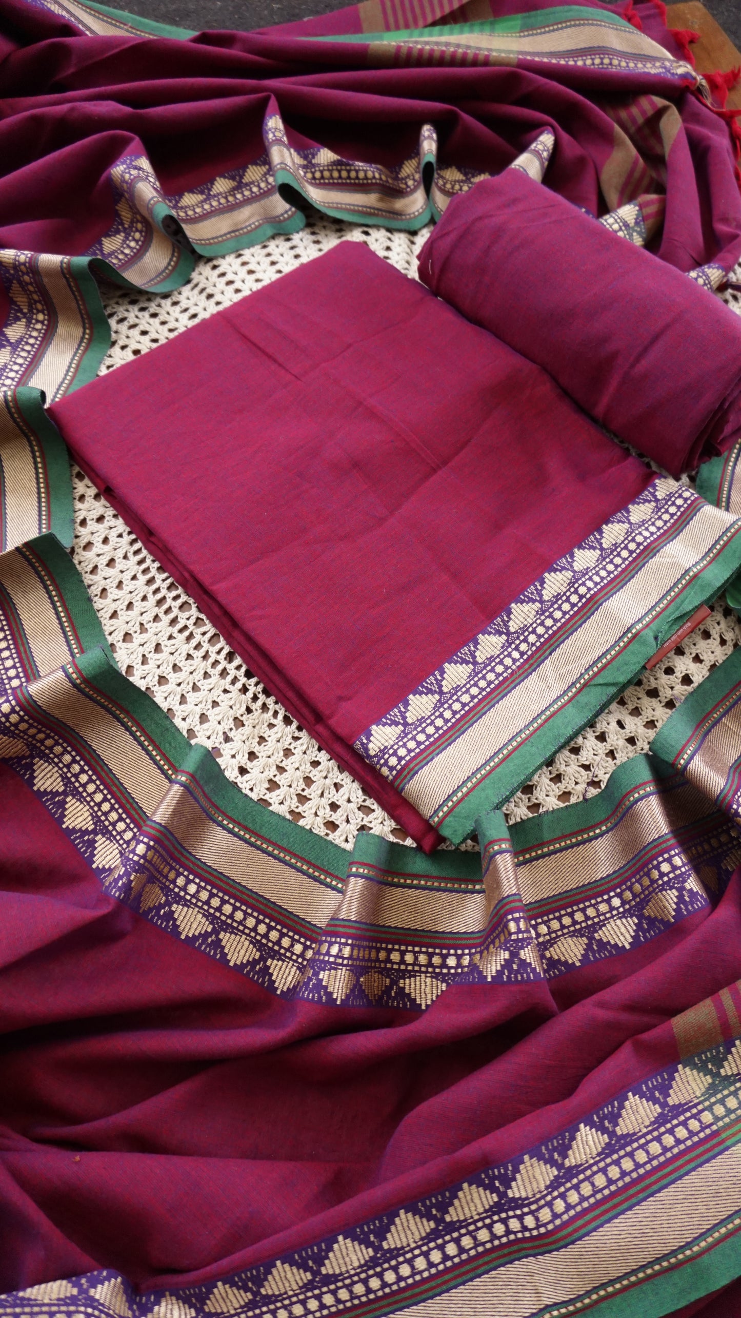 Elegant Narayanpet Cotton Unstitched Salwar Set [GUF123]