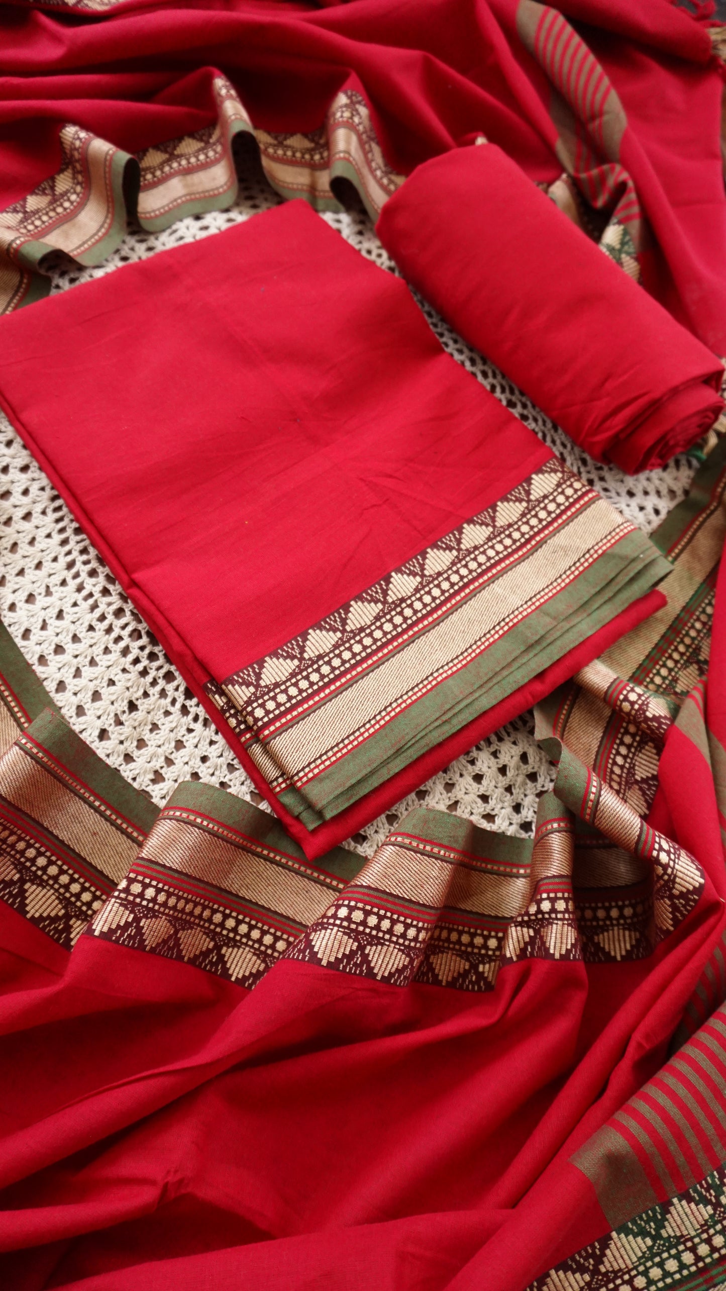 Elegant Narayanpet Cotton Unstitched Salwar Set  [GUF126]