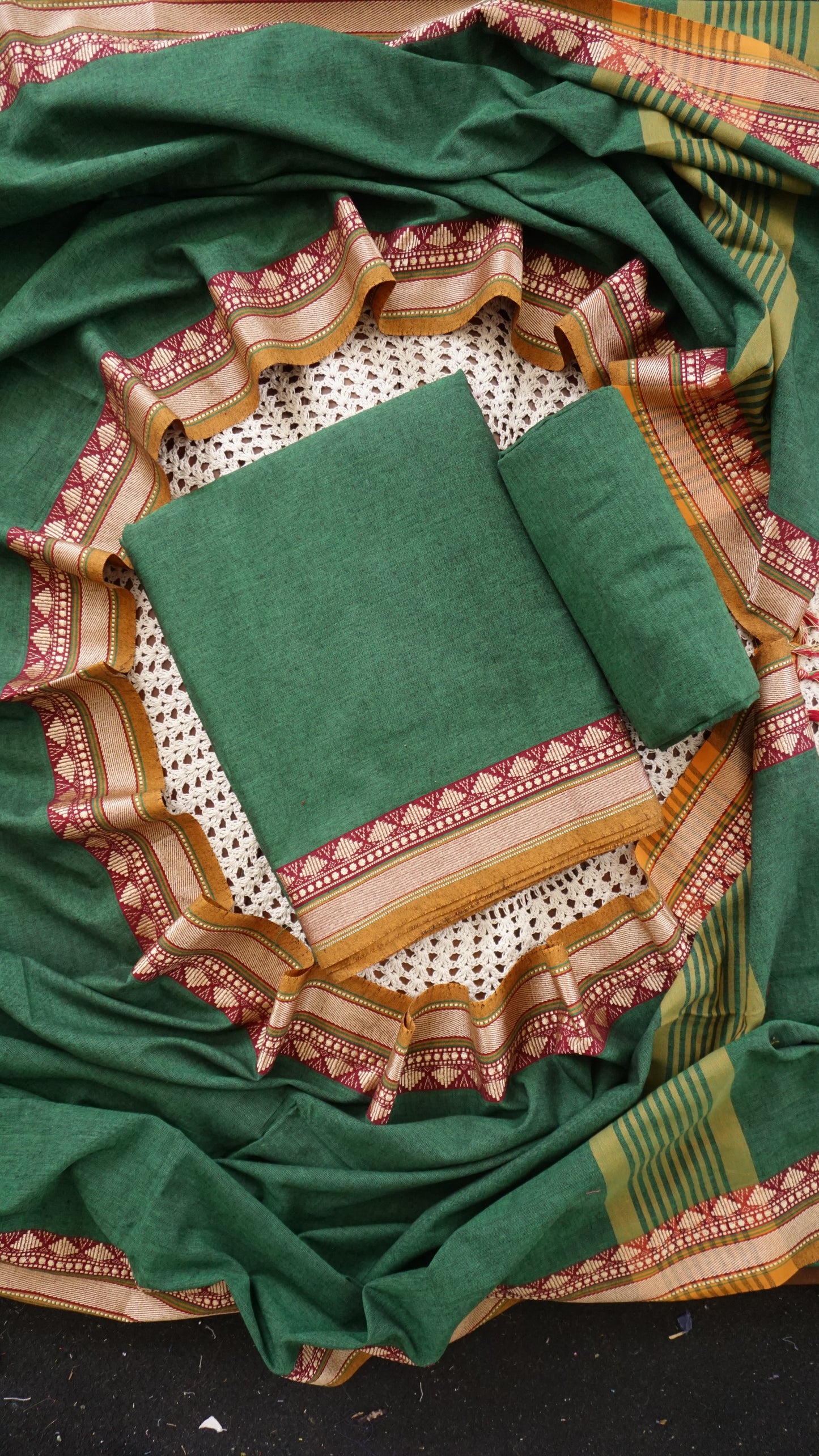 Elegant Narayanpet Cotton Unstitched Salwar Set [GUF121]