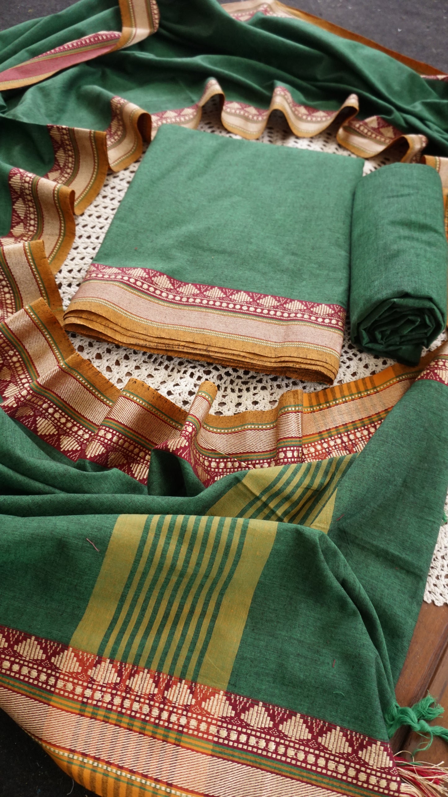 Elegant Narayanpet Cotton Unstitched Salwar Set [GUF121]