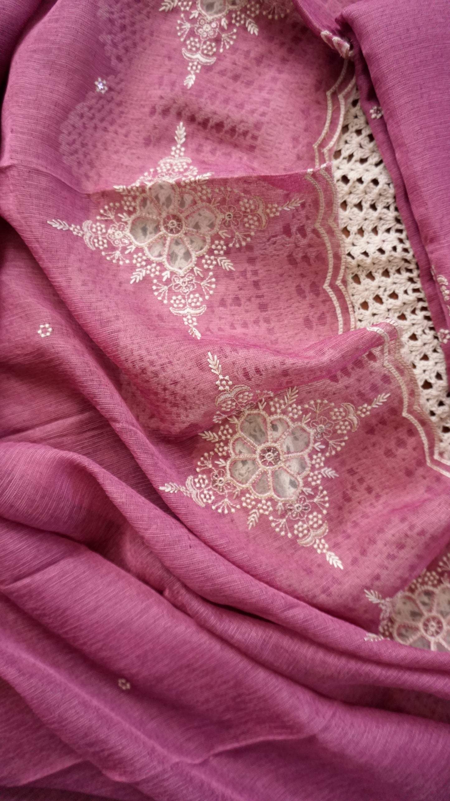 Elegant Linen Tissue Mixed Unstitched Salwar Set [GUF13]