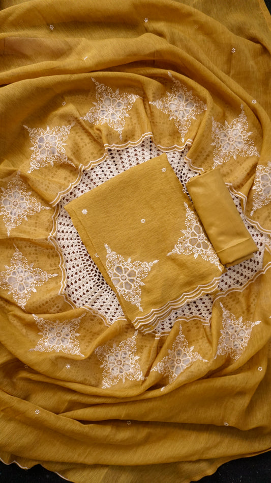 Elegant Linen Tissue Mixed Unstitched Salwar Set [GUF11]