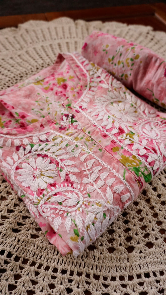 Elegant Chikankari 2-Piece Palazzo Set  [GUF114]