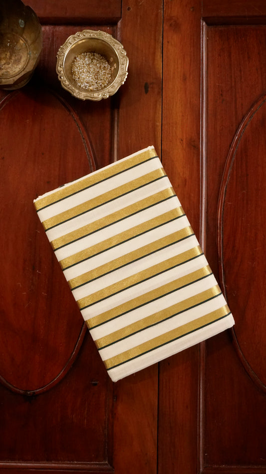 Handloom Striped Cotton Saree [MC70]