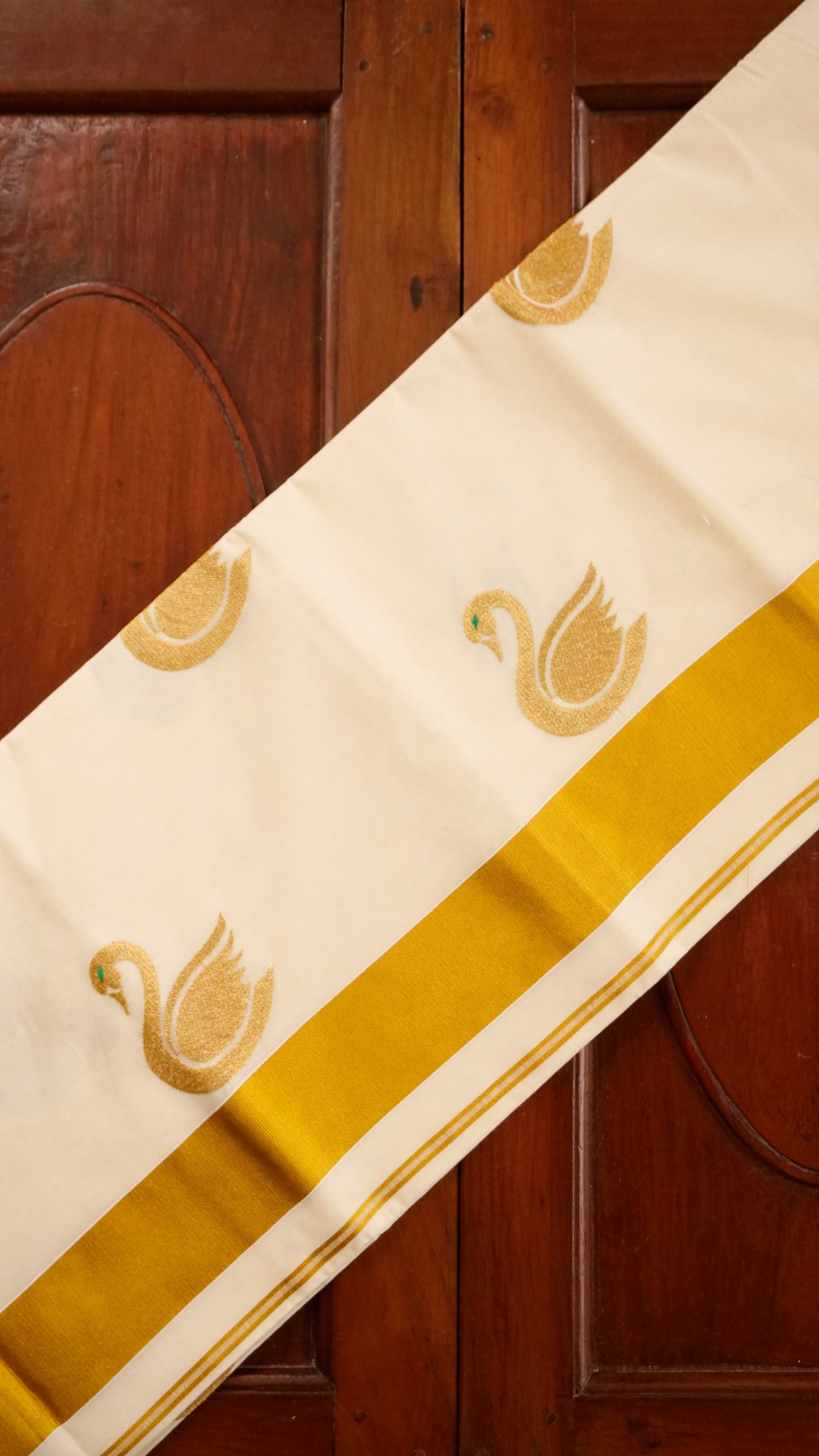 Kerala Kasavu Cotton Saree Cream & Golden Border [MC64]