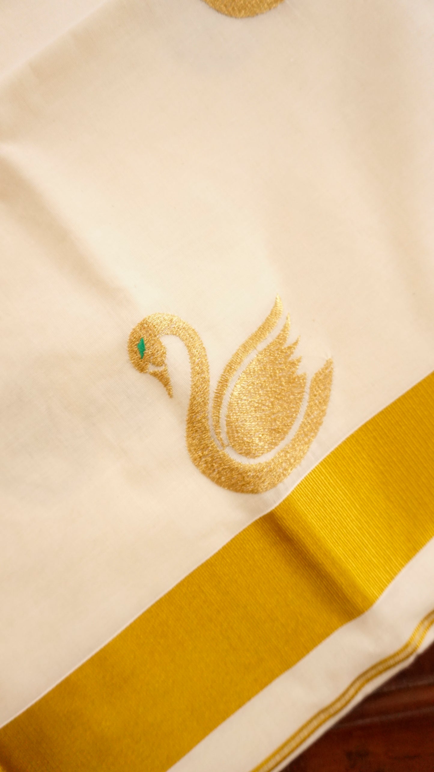 Kerala Kasavu Cotton Saree Cream & Golden Border [MC64]