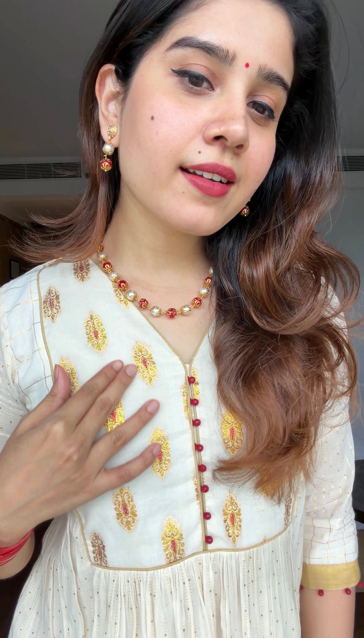 Premium Cotton Kurthi with Buttas & Kasavu Borders Lk2