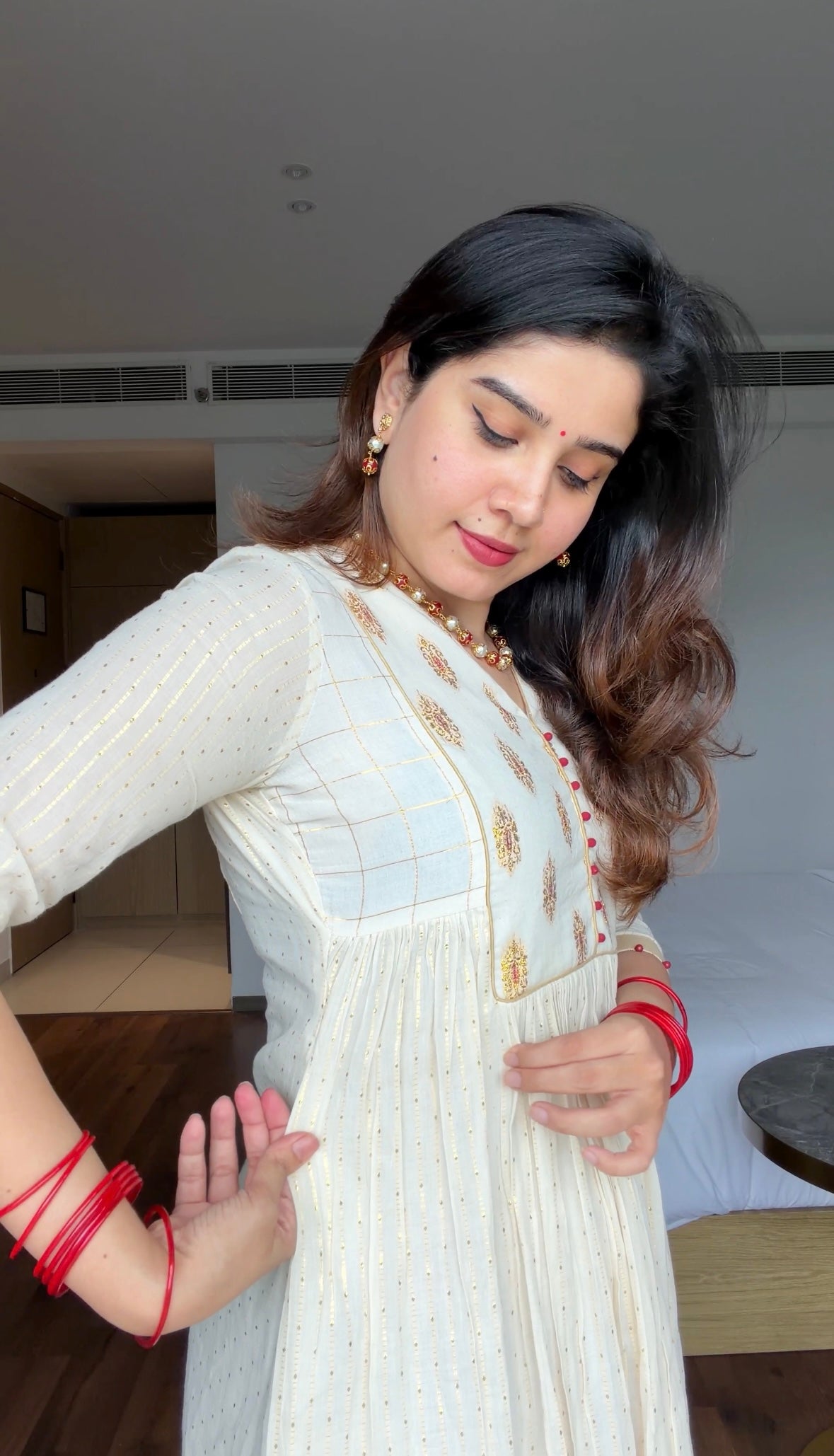 Premium Cotton Kurthi with Buttas & Kasavu Borders Lk2