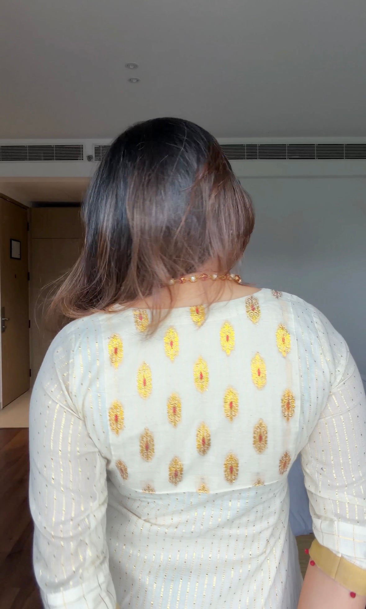 Premium Cotton Kurthi with Buttas & Kasavu Borders Lk2