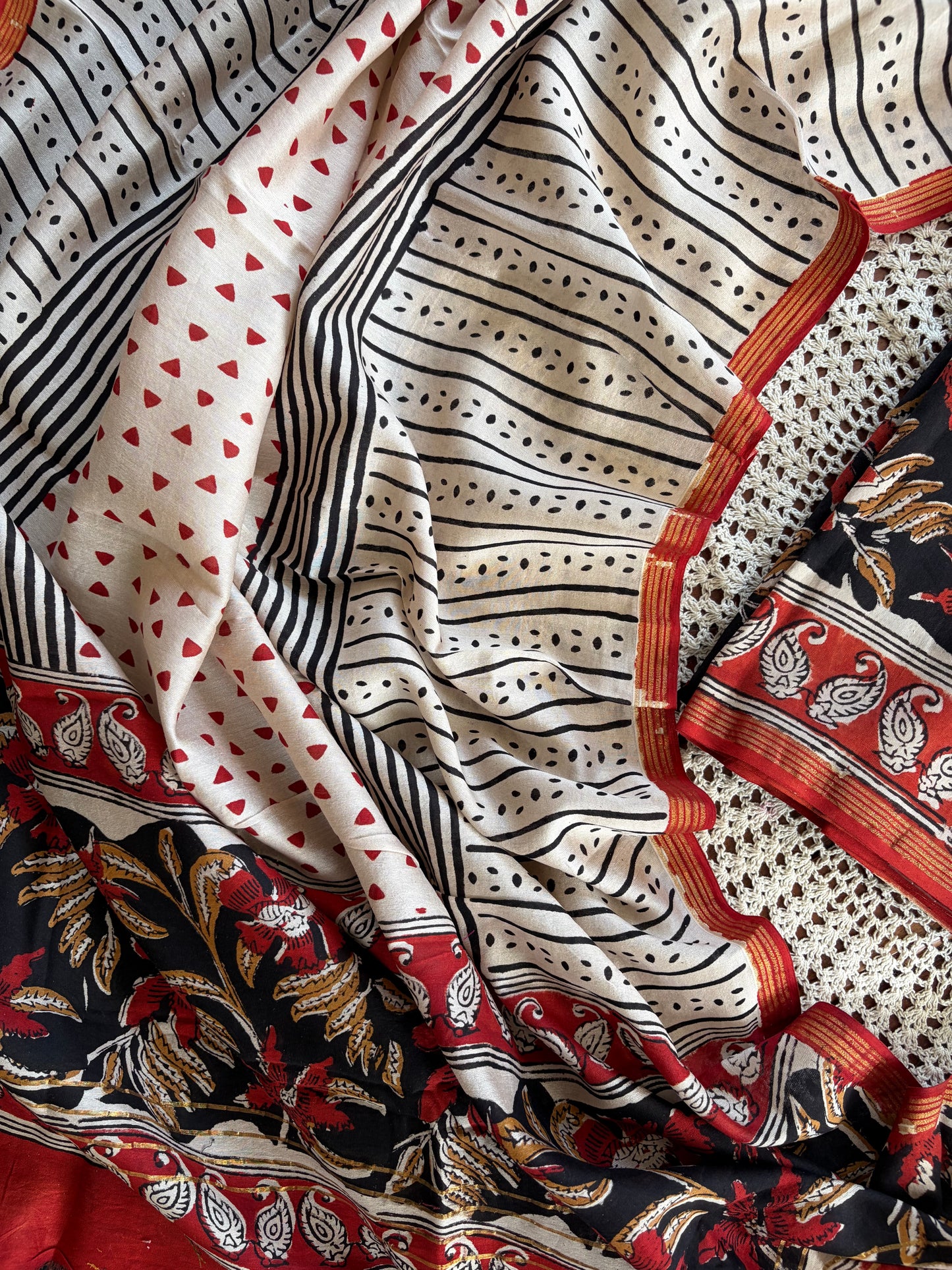 Hand Block Print Unstitched Cotton Salwar [GUE68]