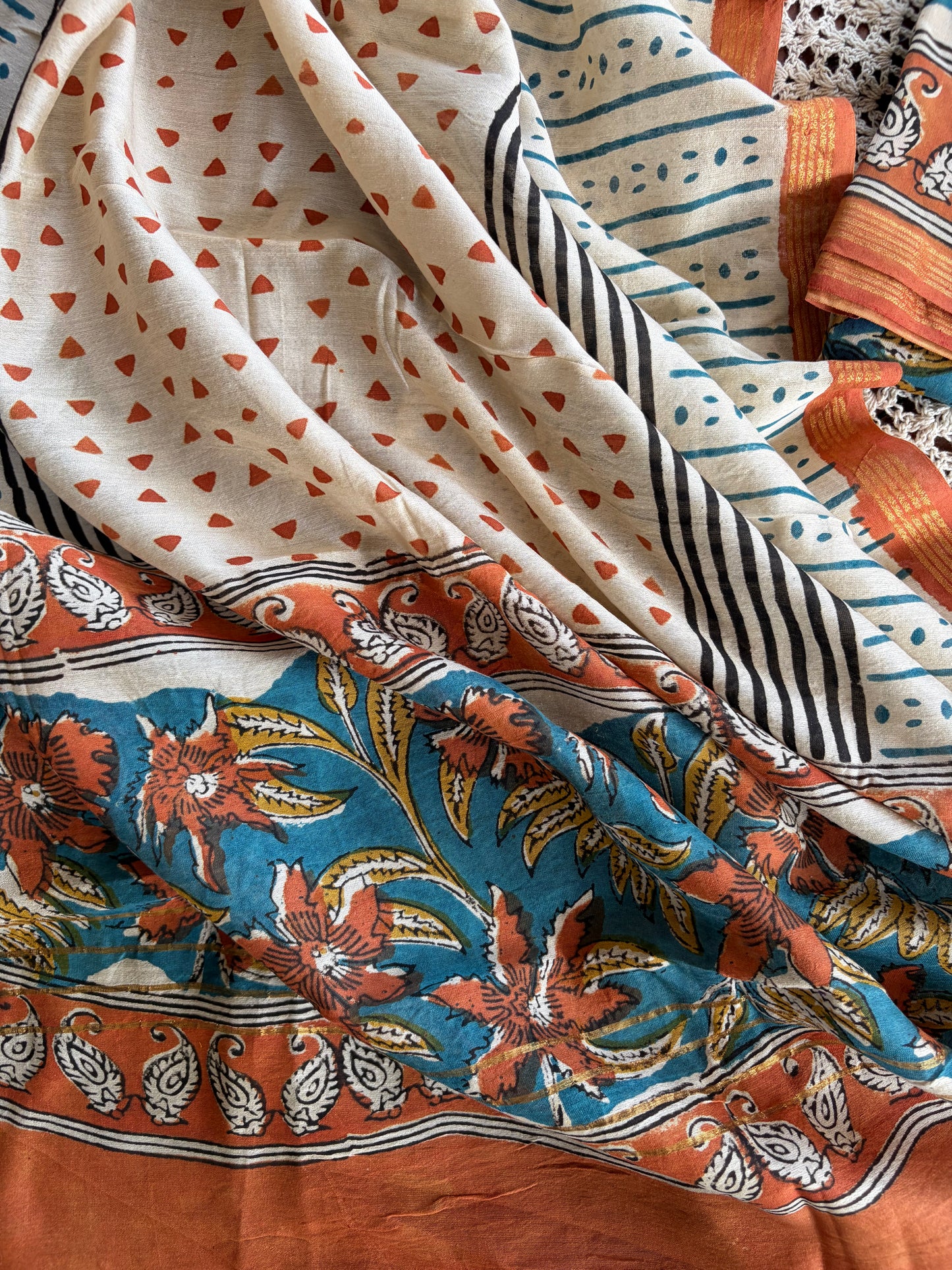 Hand Block Print Unstitched Cotton Salwar [GUE69]