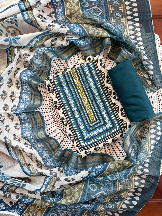 Cotton rayon unstitched salwar set: [GUE41]