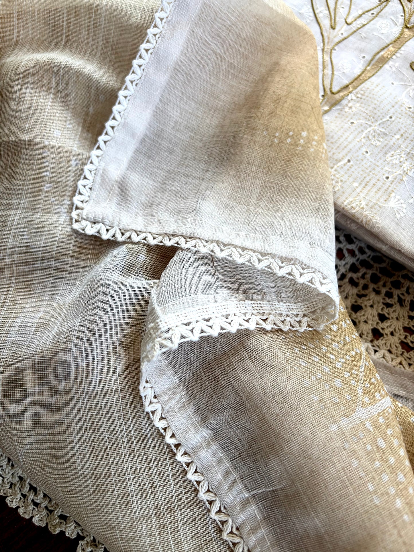 Olive Gold Hakoba Cotton Unstitched Salwar Suit [GUD295]