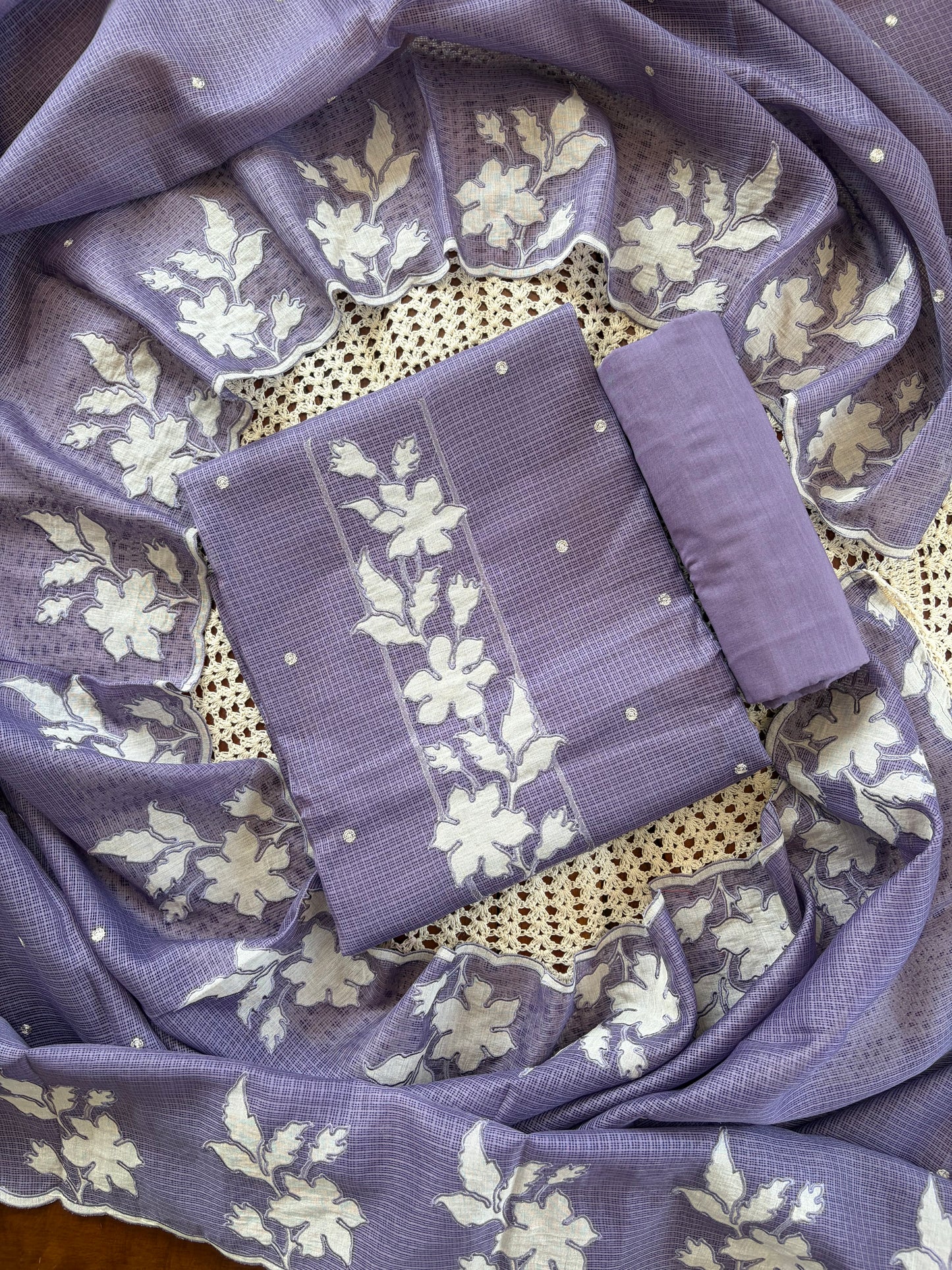 Floral Kota Doria Unstitched Salwar Set [GUE133]