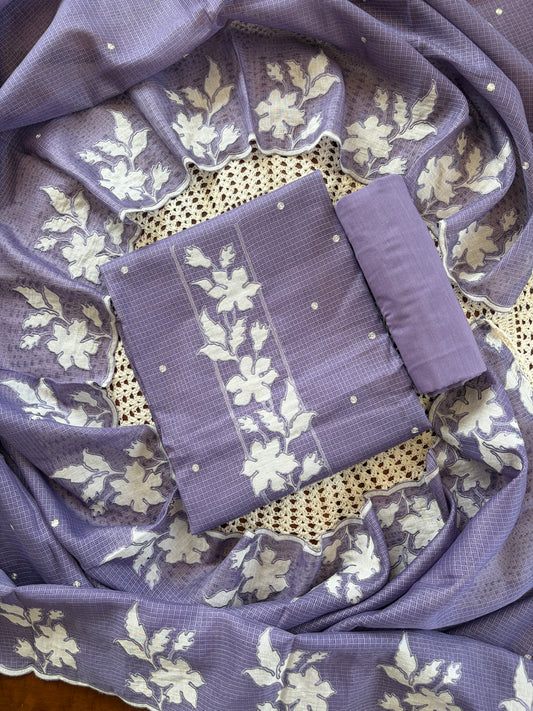 Floral Kota Doria Unstitched Salwar Set [GUE133]