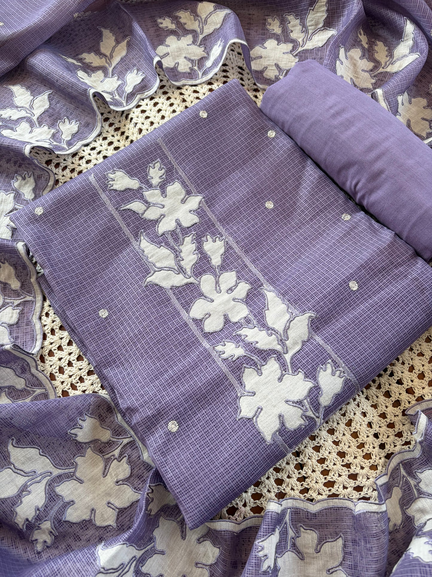 Floral Kota Doria Unstitched Salwar Set [GUE133]