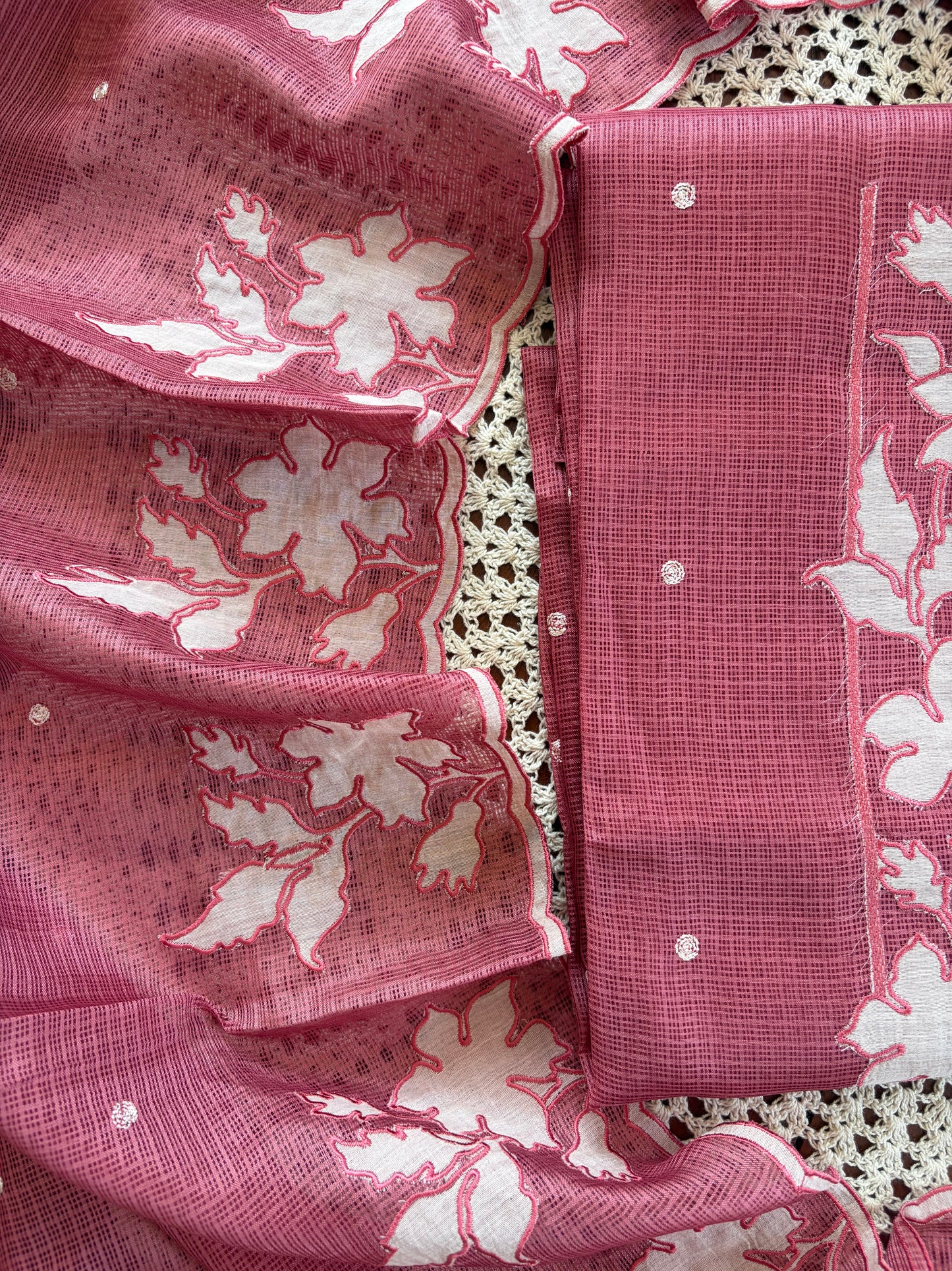 Floral Kota Doria Unstitched Salwar Set [GUE136]