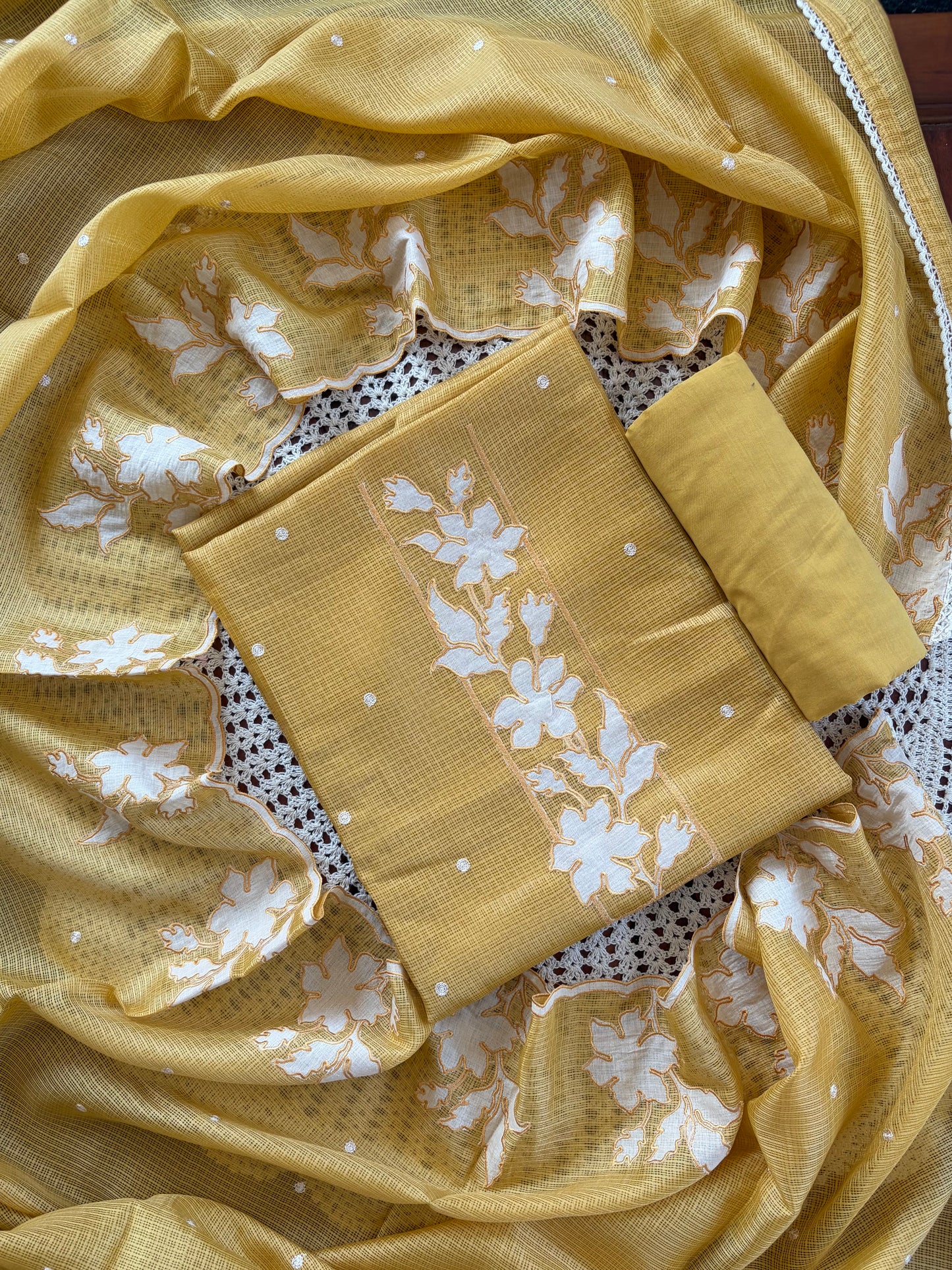 Floral Kota Doria Unstitched Salwar Set [GUE134]
