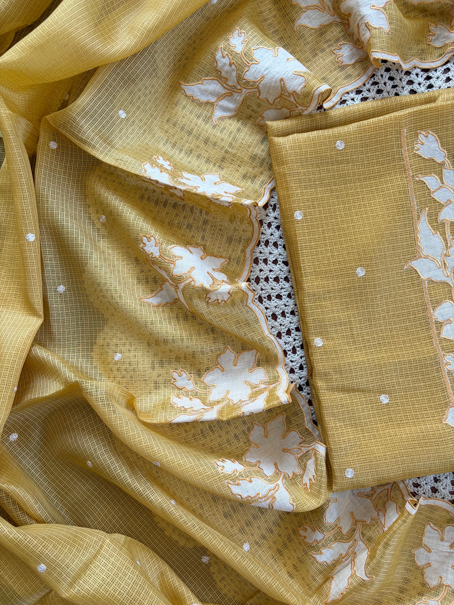 Floral Kota Doria Unstitched Salwar Set [GUE134]