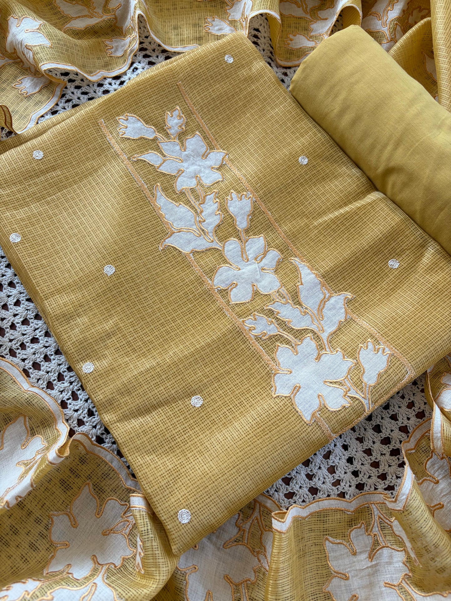 Floral Kota Doria Unstitched Salwar Set [GUE134]