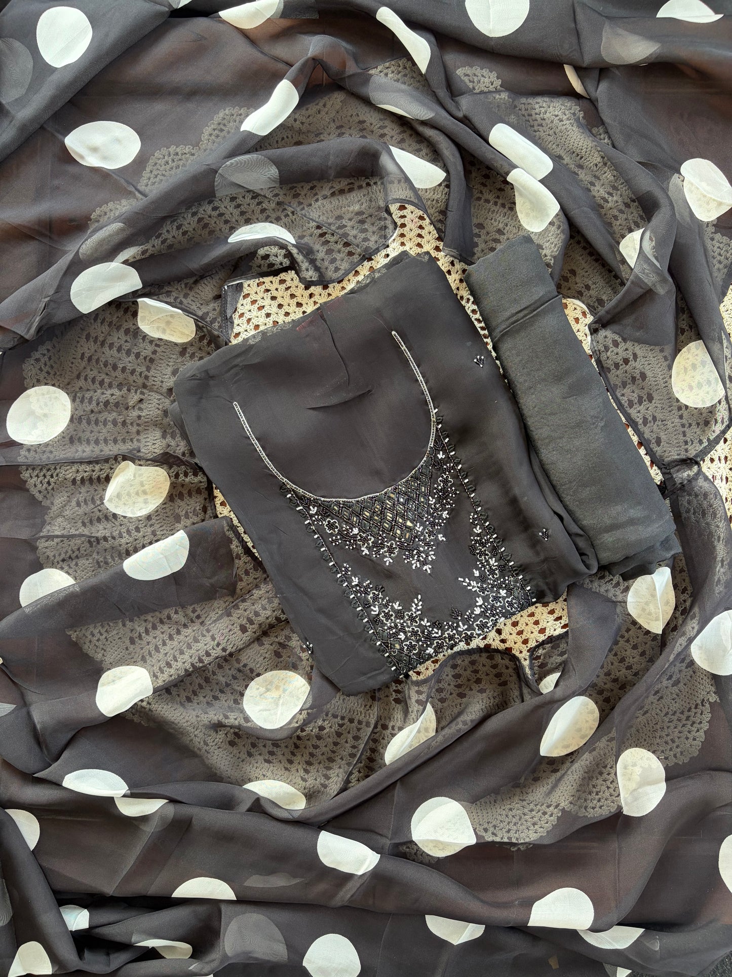 Premium Georgette Embroidered Unstitched Salwar Set [GUE100]