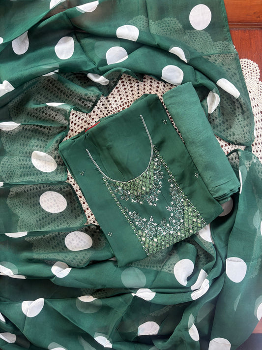 Premium Georgette Embroidered Unstitched Salwar Set [GUE108]