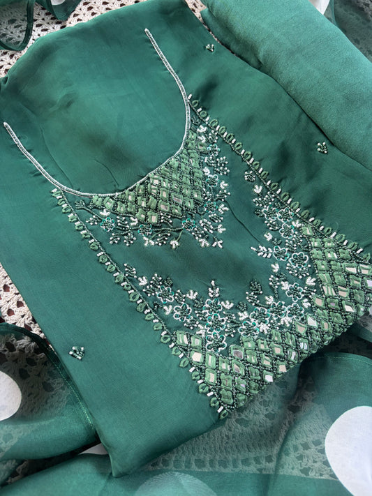 Premium Georgette Embroidered Unstitched Salwar Set [GUE108]