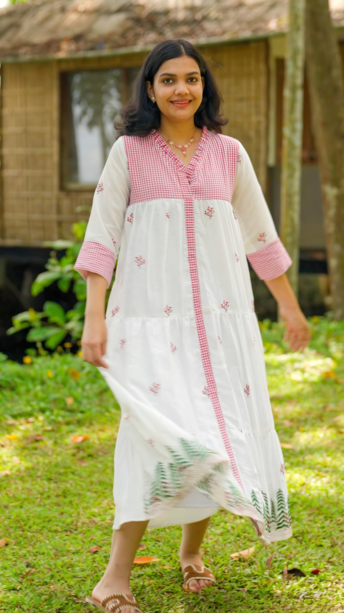 Christmas Special White Embroidered Kurthi  [AKW1]