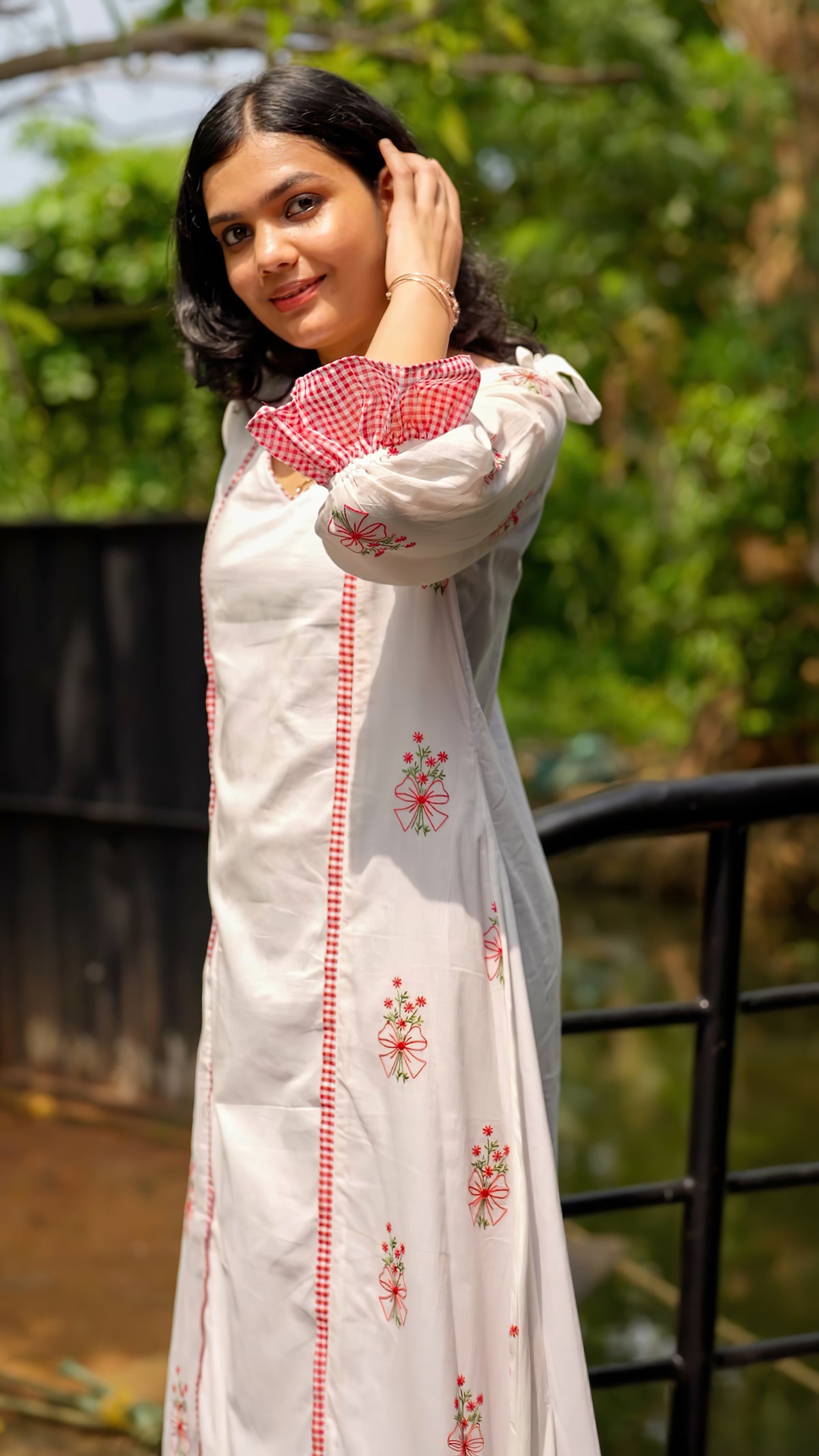 Christmas Special Embroidered Cotton Kurthi [AKW2]