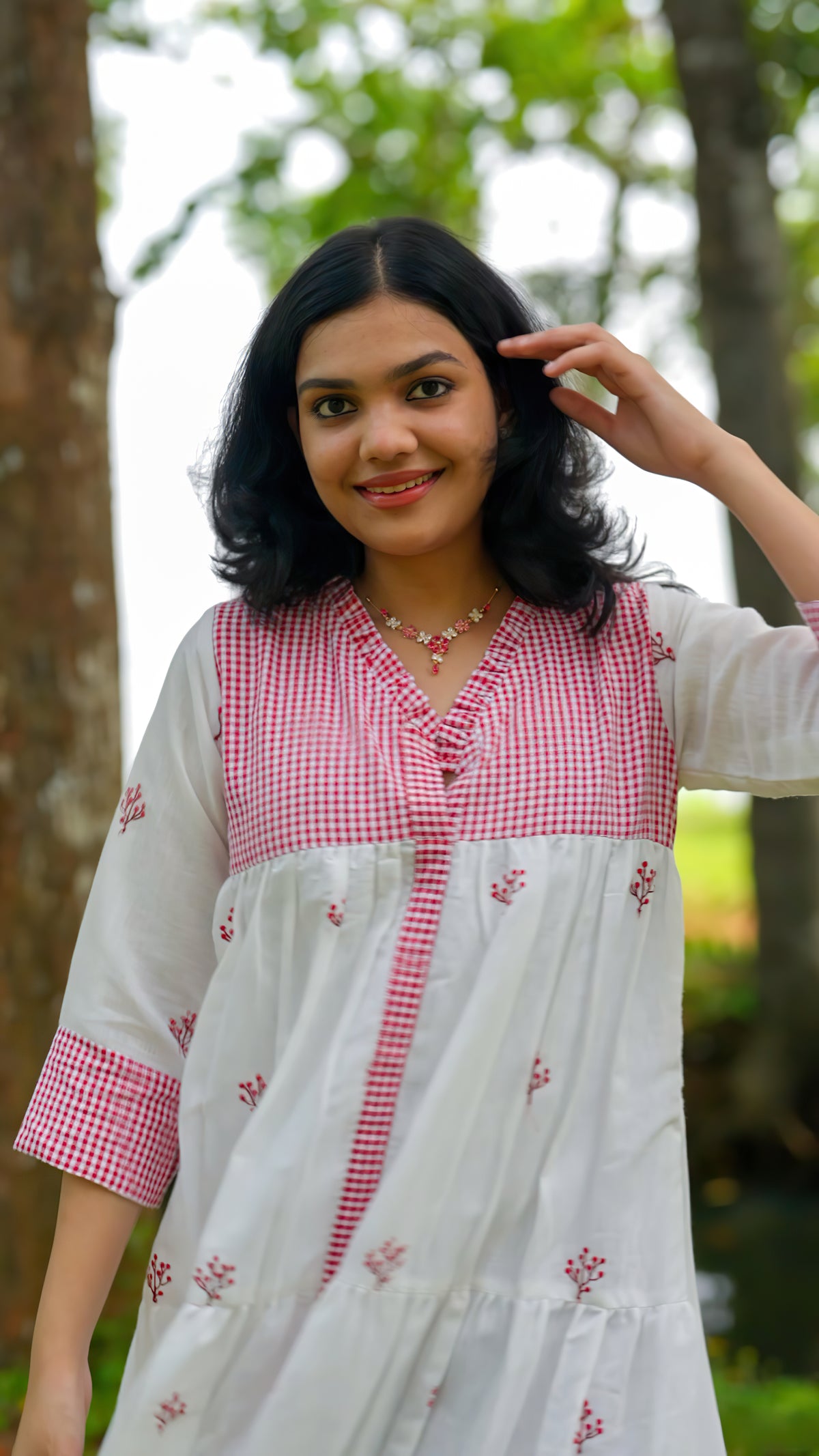 Christmas Special White Embroidered Kurthi  [AKW1]