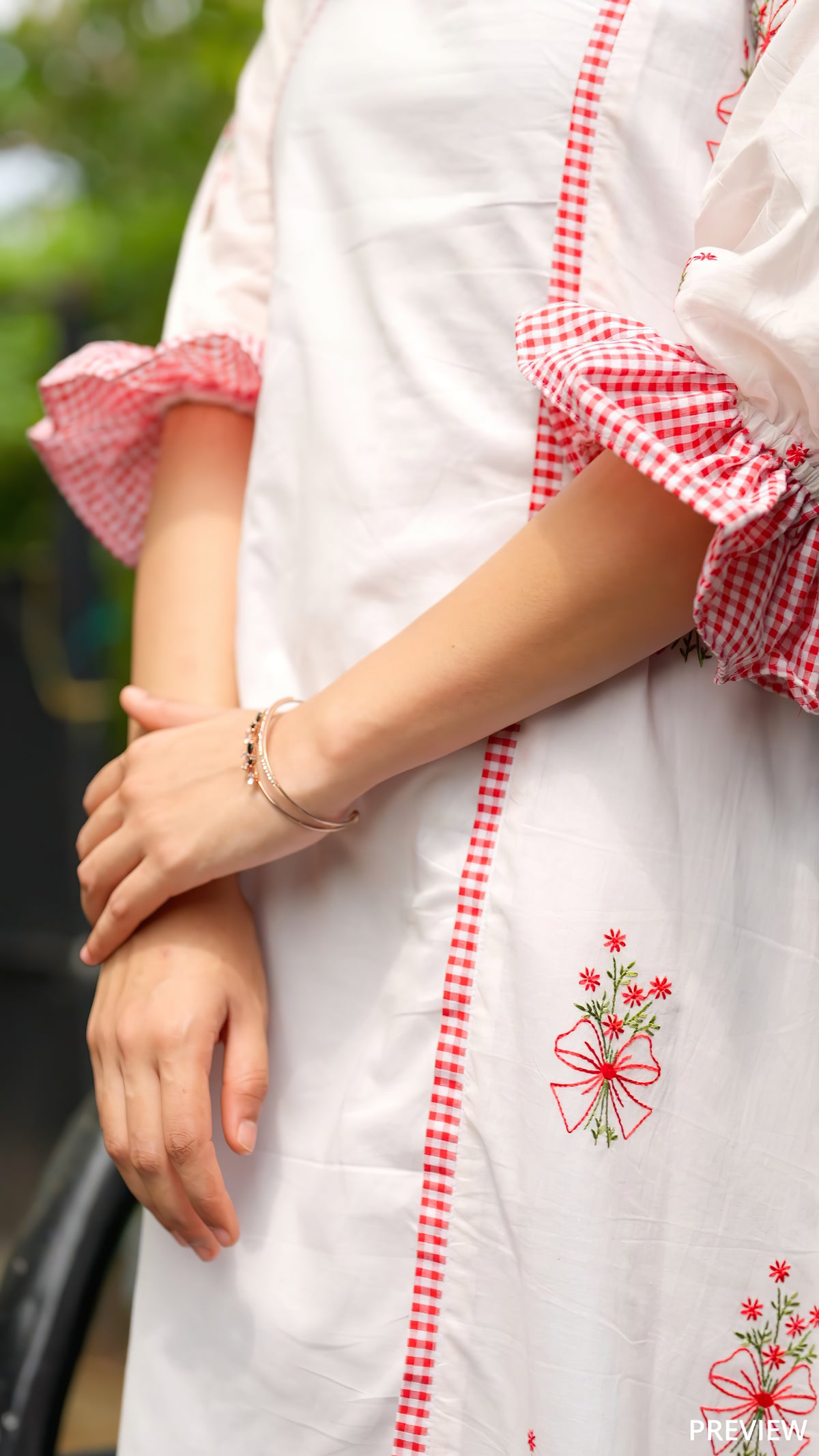Christmas Special Embroidered Cotton Kurthi [AKW2]