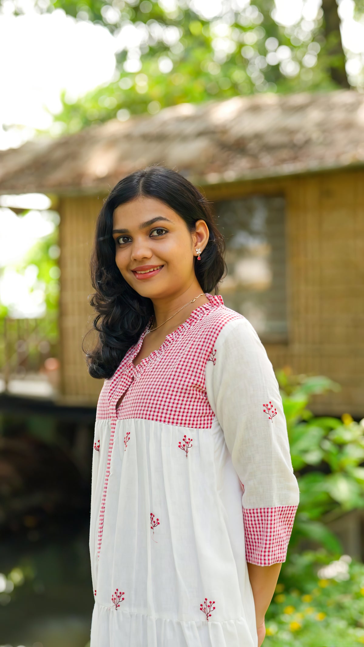 Christmas Special White Embroidered Kurthi  [AKW1]
