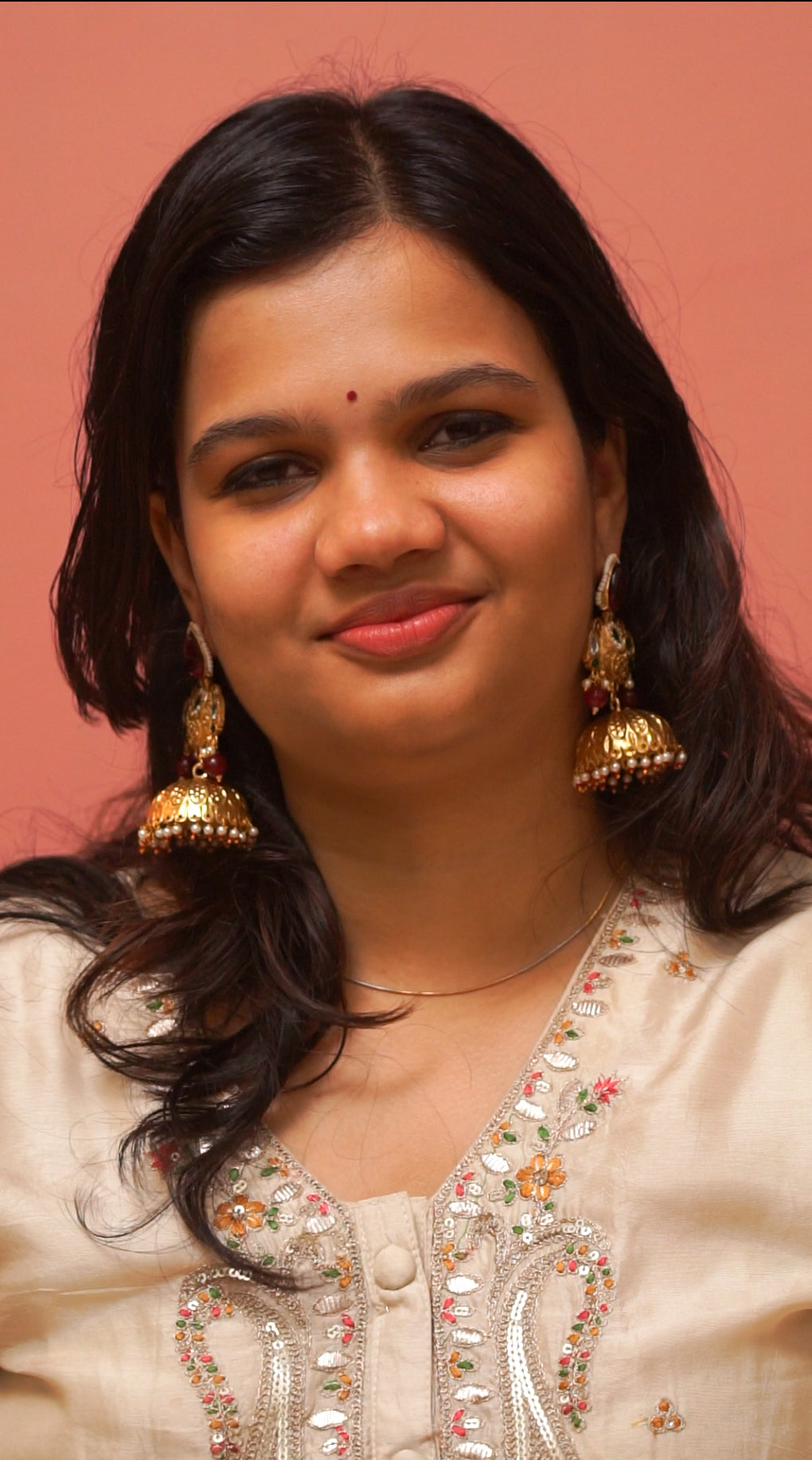 Traditional Ruby Stone Jhumka Earrings [NS4]