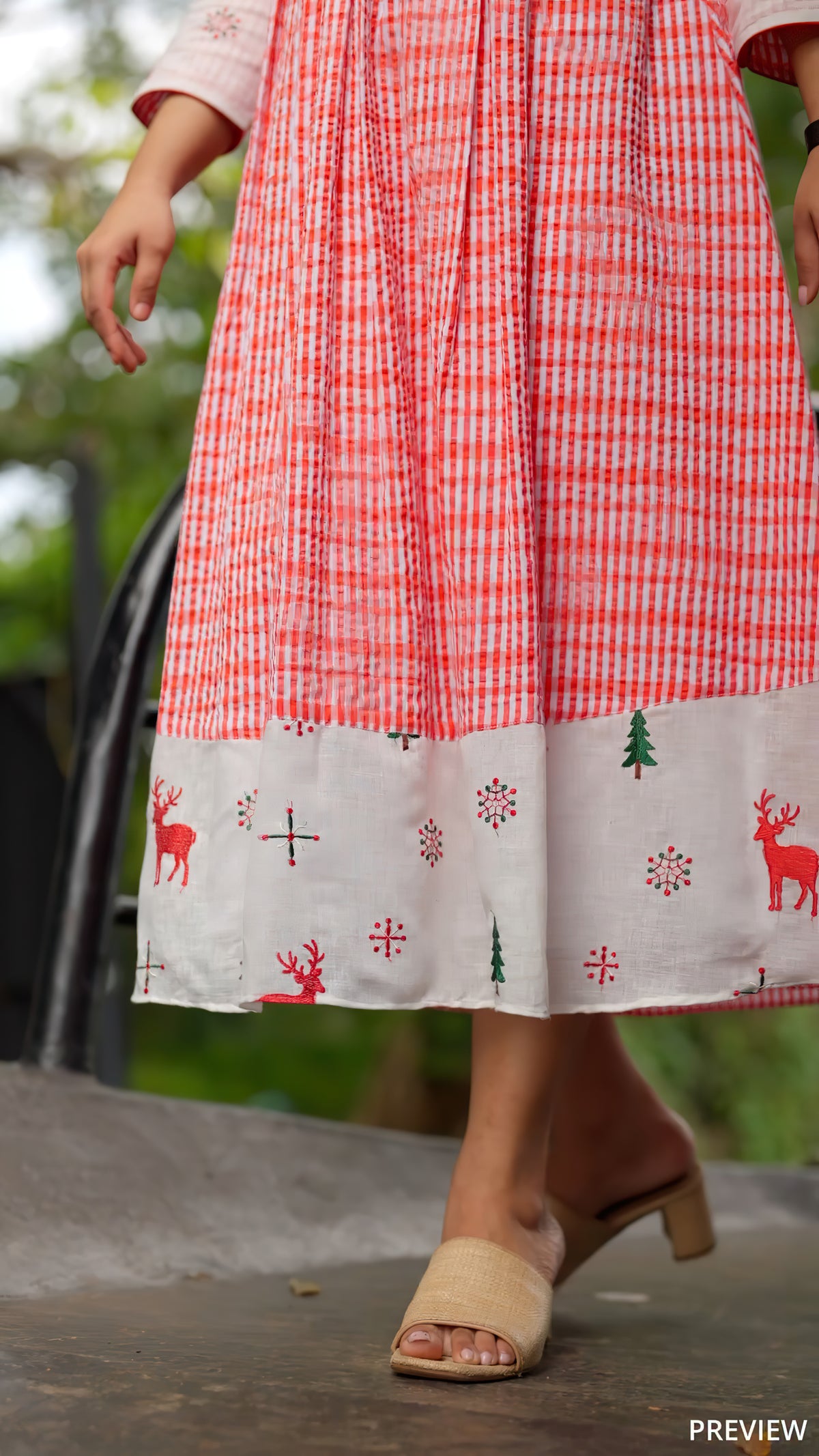 Christmas Special Checked Cotton Kurthi [BL031]