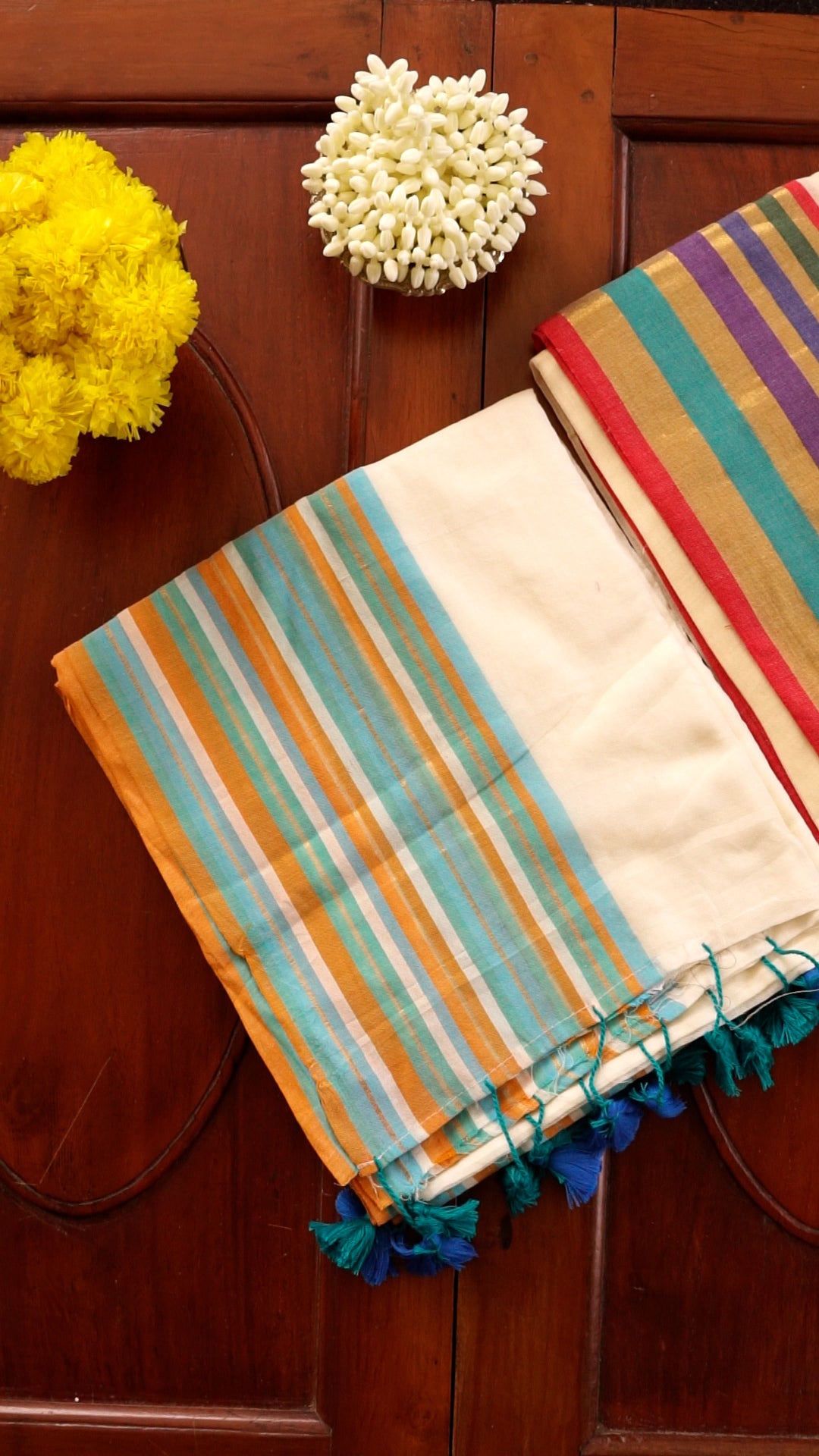 Traditional Kerala Mul Cotton Saree with Classic Kasavu Border