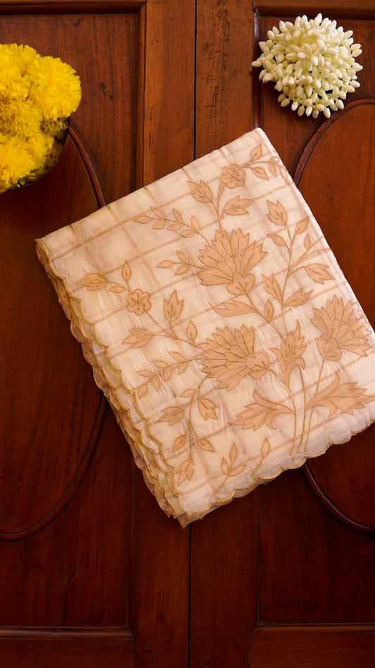 Elegant Floral Embroidered Saree [B07]