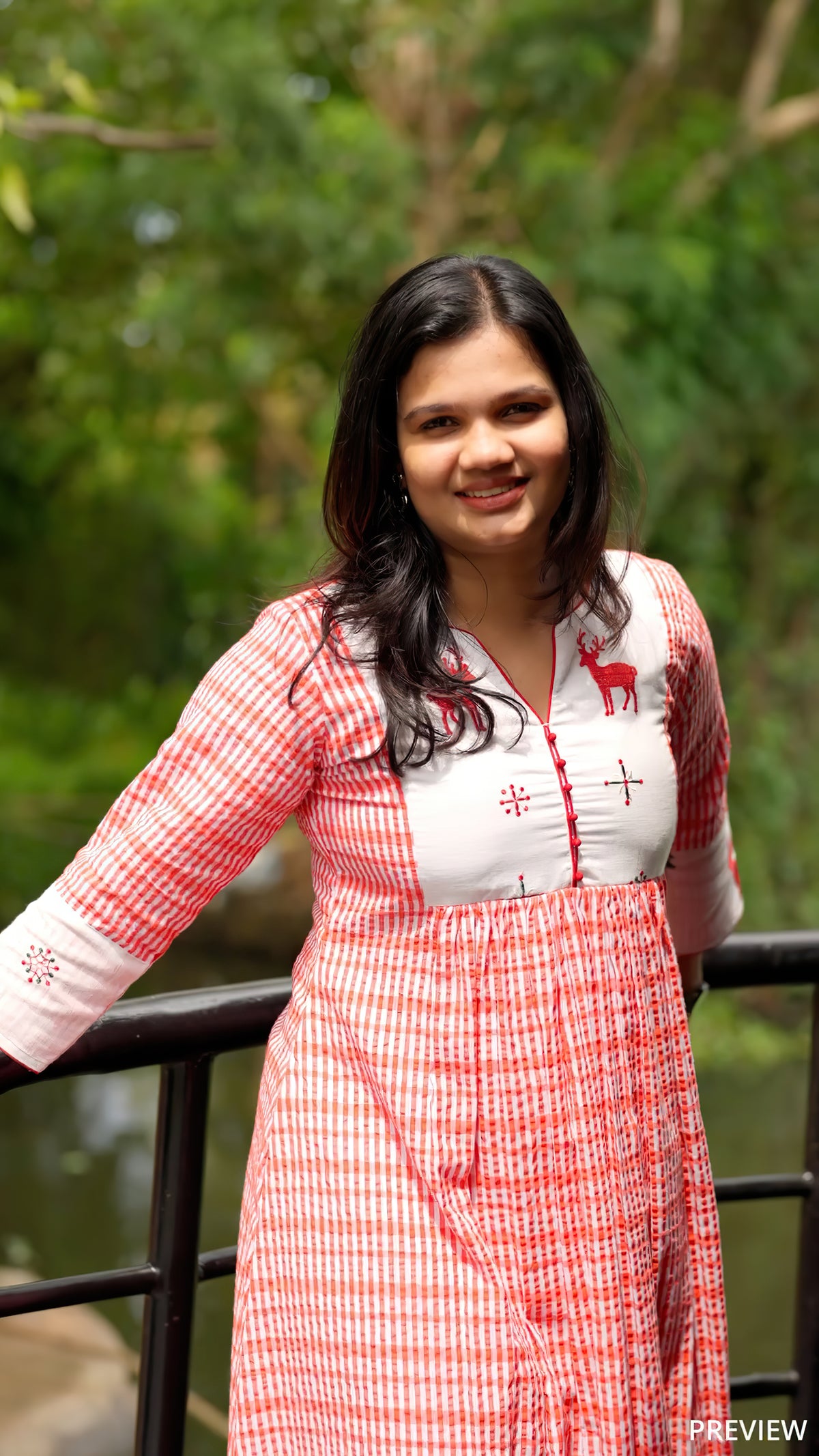 Christmas Special Checked Cotton Kurthi [BL031]