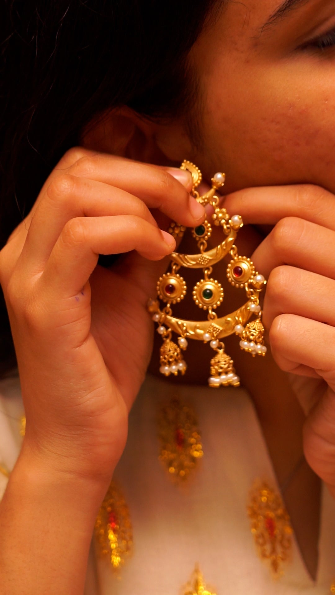 Antique Floral Statement Earrings [MK033]