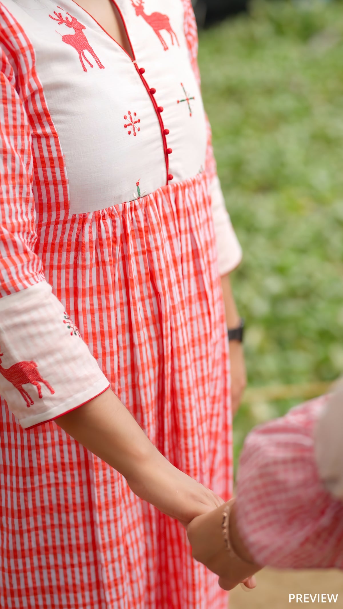 Christmas Special Checked Cotton Kurthi [BL031]
