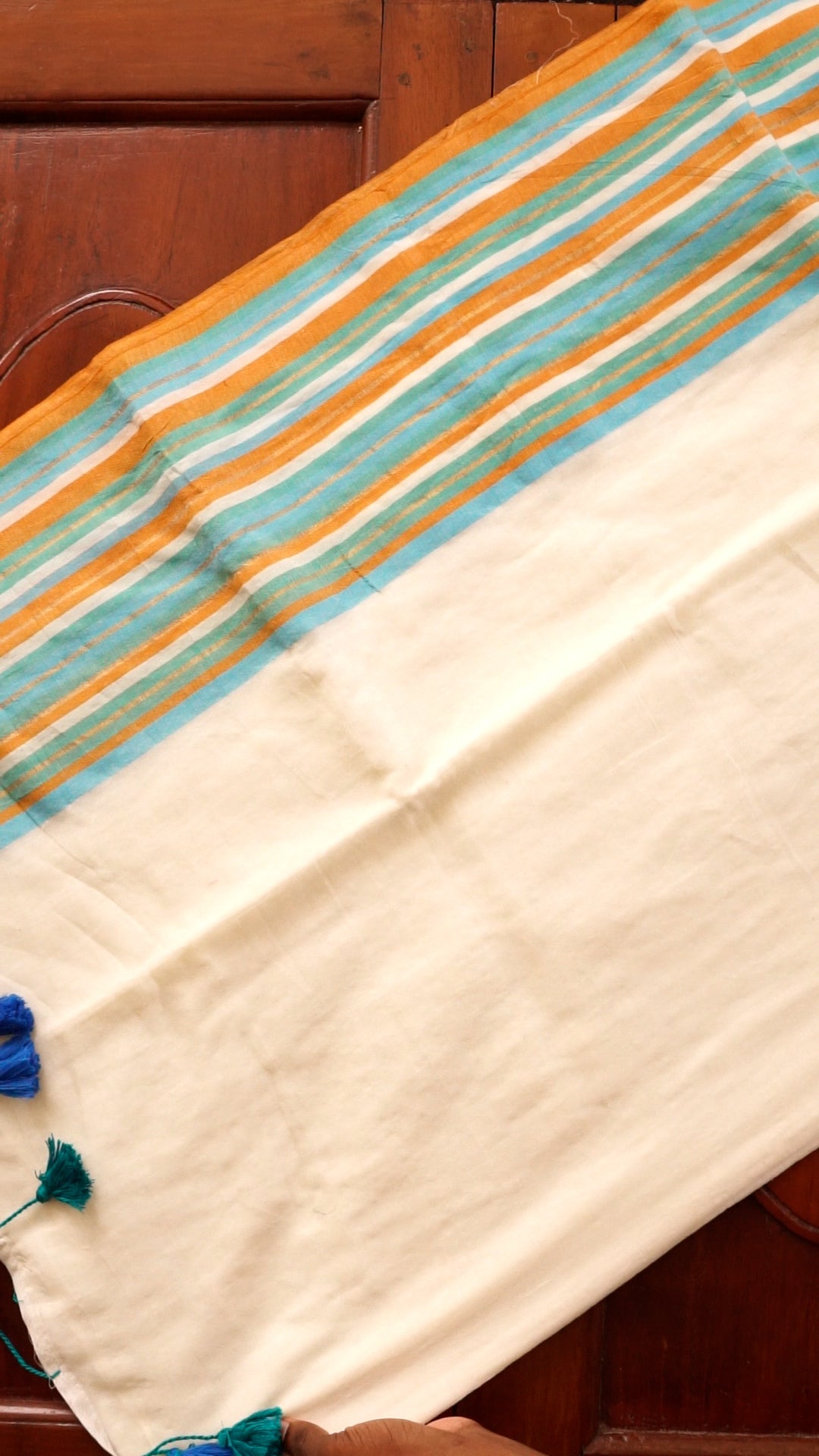 Traditional Kerala Mul Cotton Saree with Classic Kasavu Border