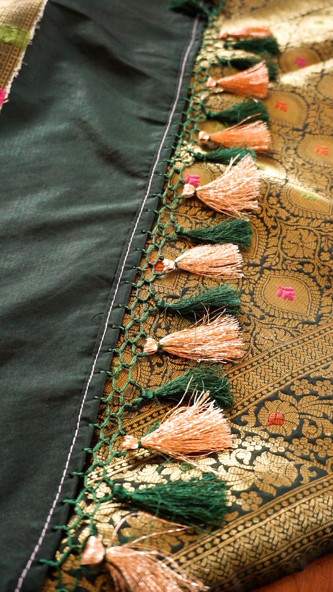 Elegant Dark Green Soft Silk Saree with Zari Work [AV17]