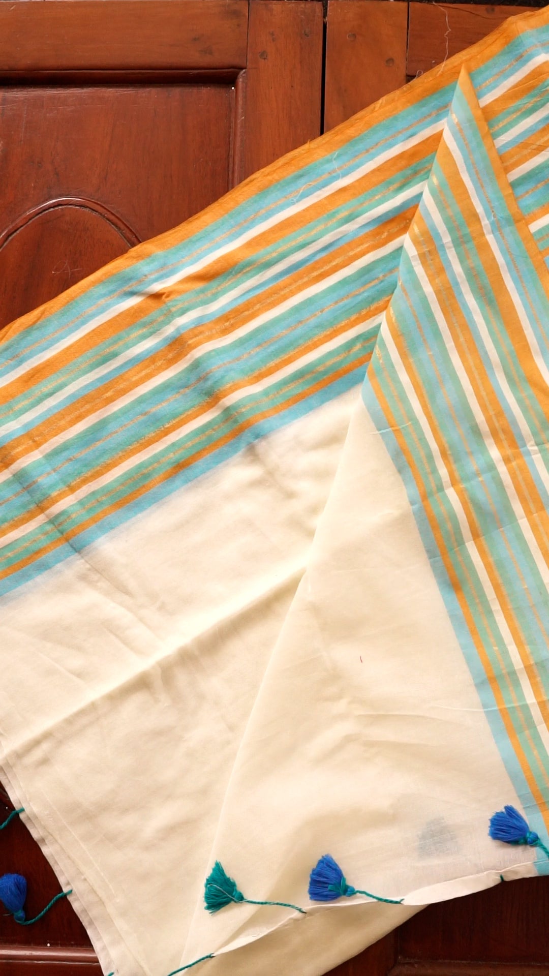 Traditional Kerala Mul Cotton Saree with Classic Kasavu Border